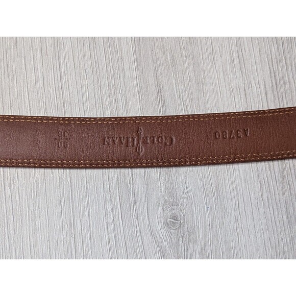 Cole Haan Leather Belt Men's Solid Brass Buckle A3780 Brown 90/36 - Picture 4 of 6